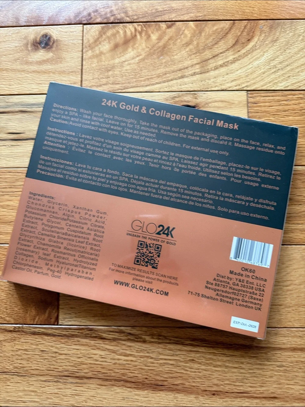 NWT 24K Gold & Collagen Facial Mask - Gold